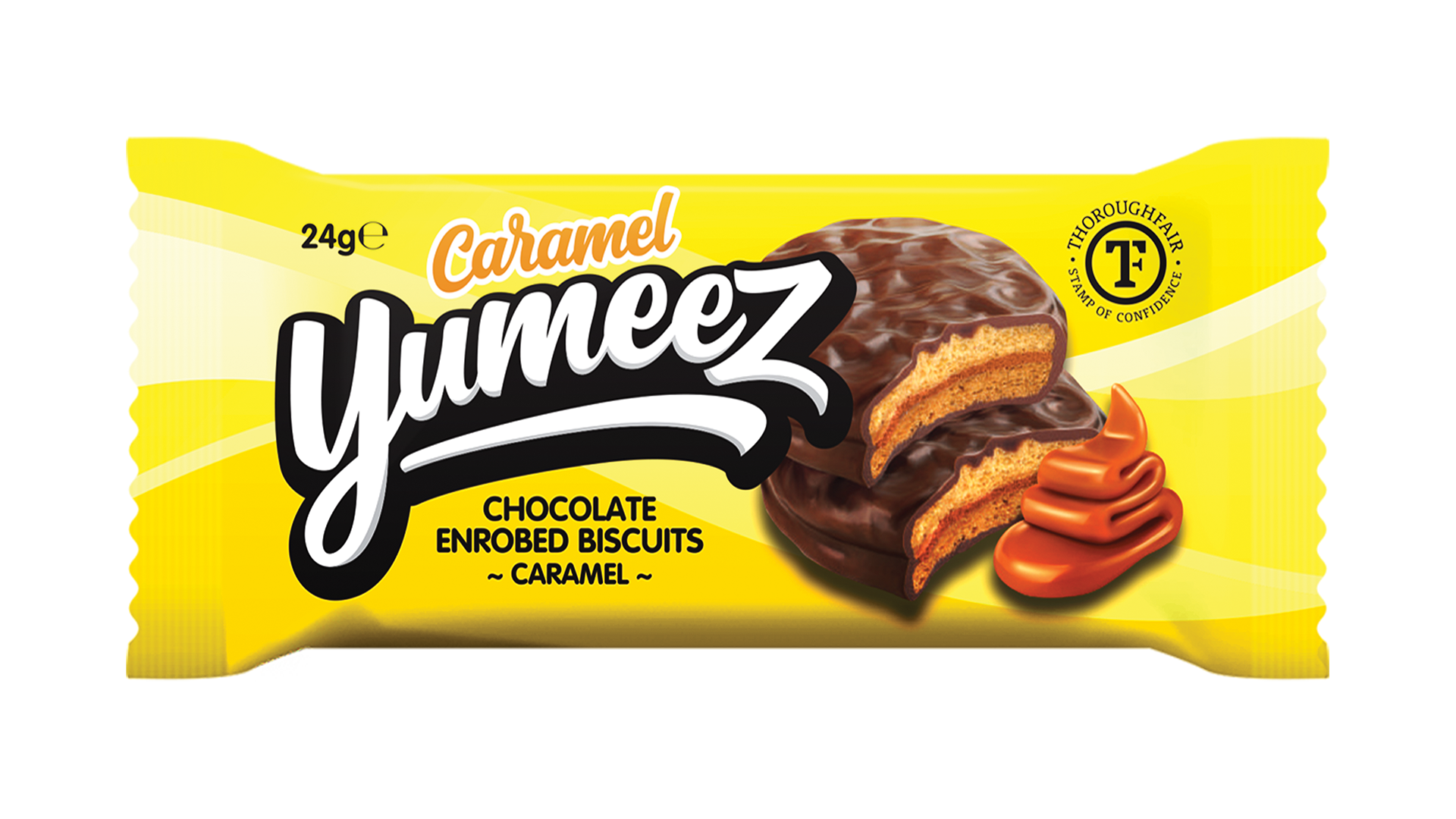 Yumeez chocolate-coated biscuits Caramel flavour by ThoroughFair